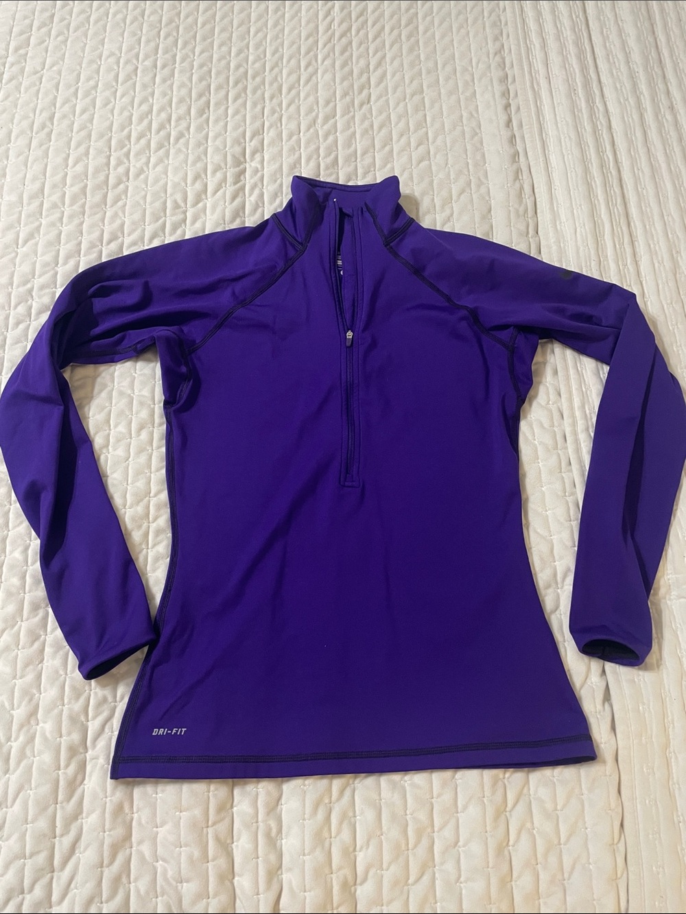 Nike Purple Dri-FIT Half-Zip Long-Sleeve Top